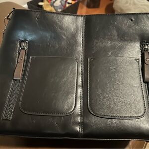 Black and Brown Leather Womens Shoulder Bag